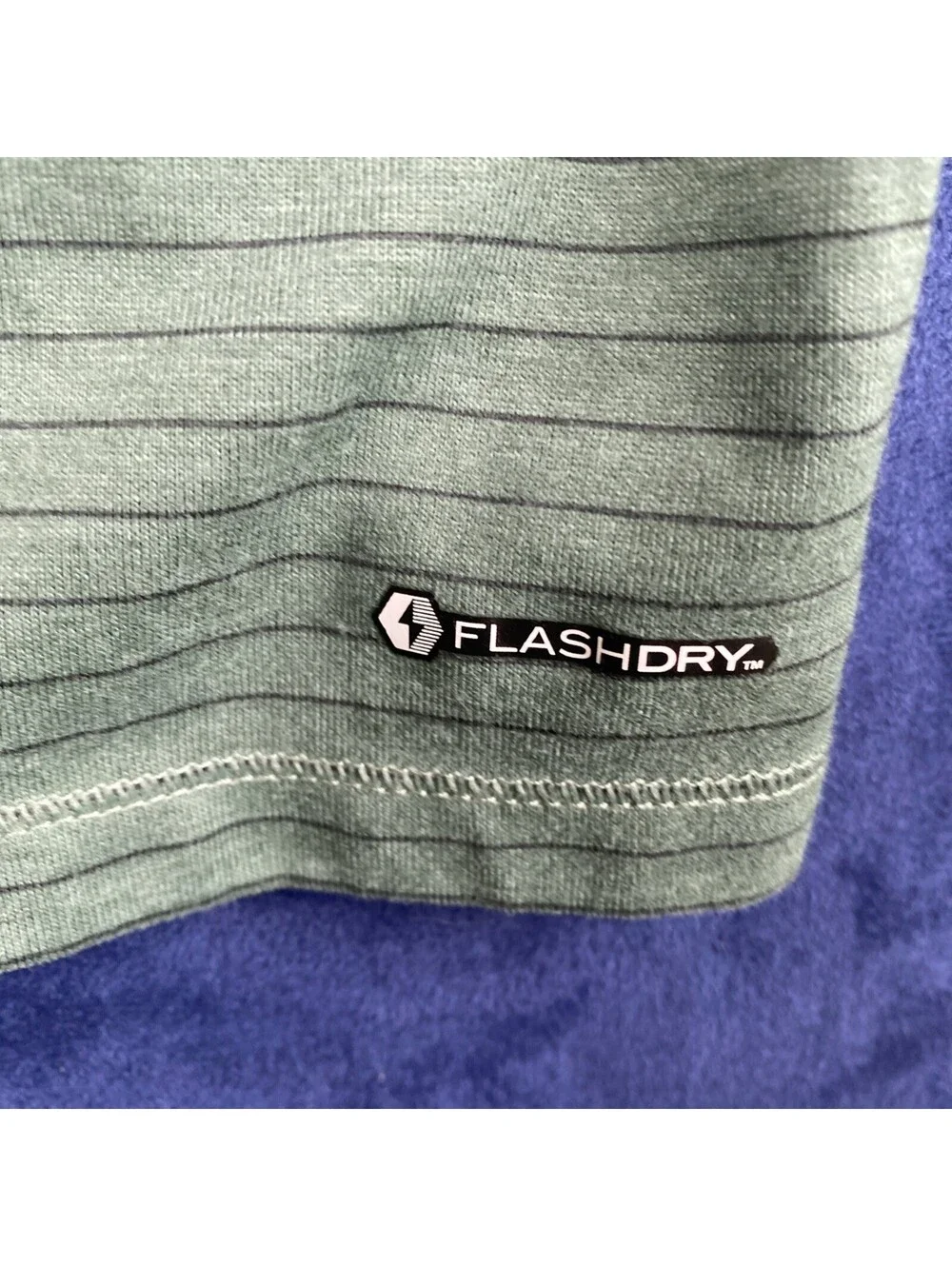 The North Face Men’s XL T Shirt Green/Black Horizontal Stripes Flashdry